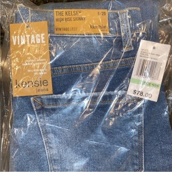 Kensie Frayed Hem High Rise Skinny Denim Jeans NWT  Size 8 - Picture 14 of 14